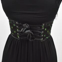 Daisy Corsets SALE ITEMS Orb Weaver Black & Green Open Cup Cincher