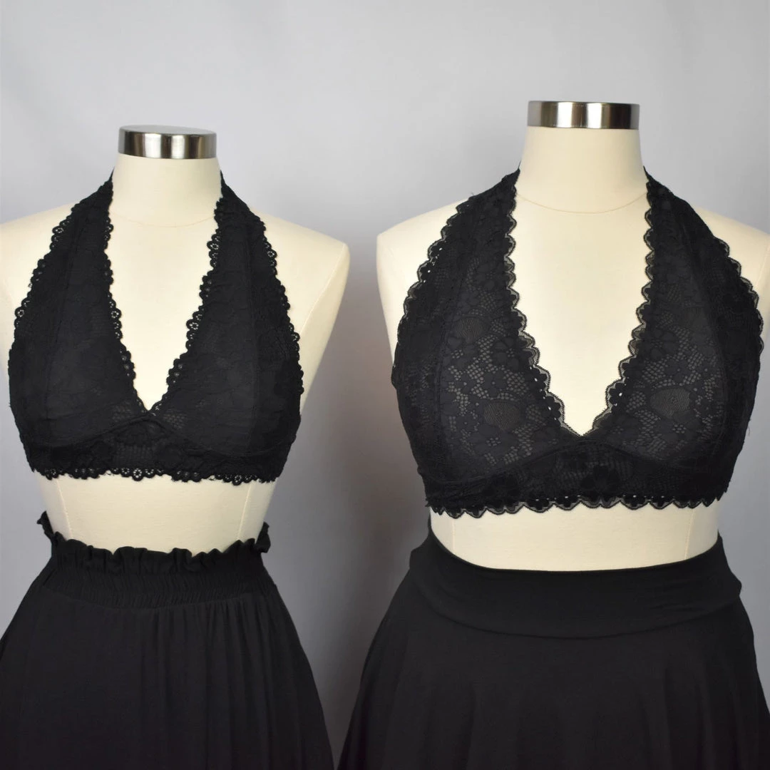 Leto Accessories BRALETTES Lace Halter Bralette 3 Leto Accessories BRALETTES Lace Halter Bralette