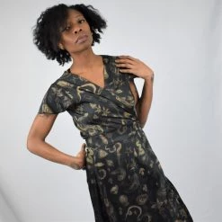 PREORDER Sabrina Flutter Sleeve Maxi Wrap Dress - BRETT MANNING ART