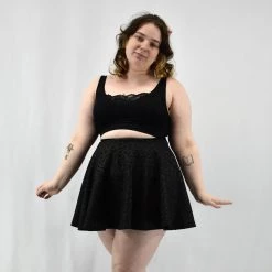 Reap What You Sew Consignment NEWEST ITEMS Panther Print Black Circle Skirt- HANDMADE LOCALLY