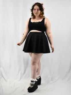 Reap What You Sew Consignment NEWEST ITEMS Panther Print Black Circle Skirt- HANDMADE LOCALLY