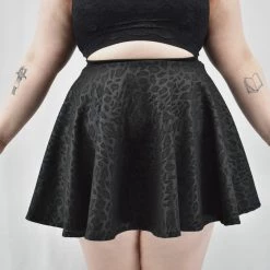 Reap What You Sew Consignment NEWEST ITEMS Panther Print Black Circle Skirt- HANDMADE LOCALLY