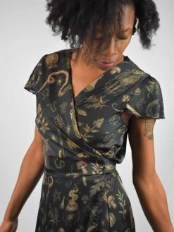 PREORDER Sabrina Flutter Sleeve Maxi Wrap Dress - BRETT MANNING ART