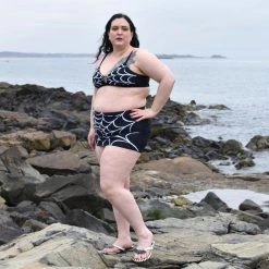 Unique Vintage Spiderweb Midnight Swim Skirt NEWEST ITEMS