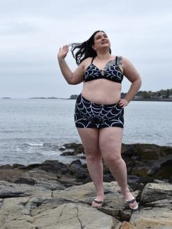 Unique Vintage Spiderweb Midnight Swim Skirt NEWEST ITEMS