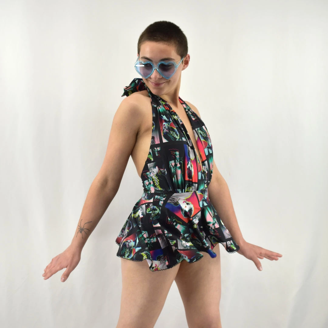 Unique Vintage NEWEST ITEMS Bride Of Frankenstein Skirted Swimsuit 3 Unique Vintage NEWEST ITEMS Bride Of Frankenstein Skirted Swimsuit