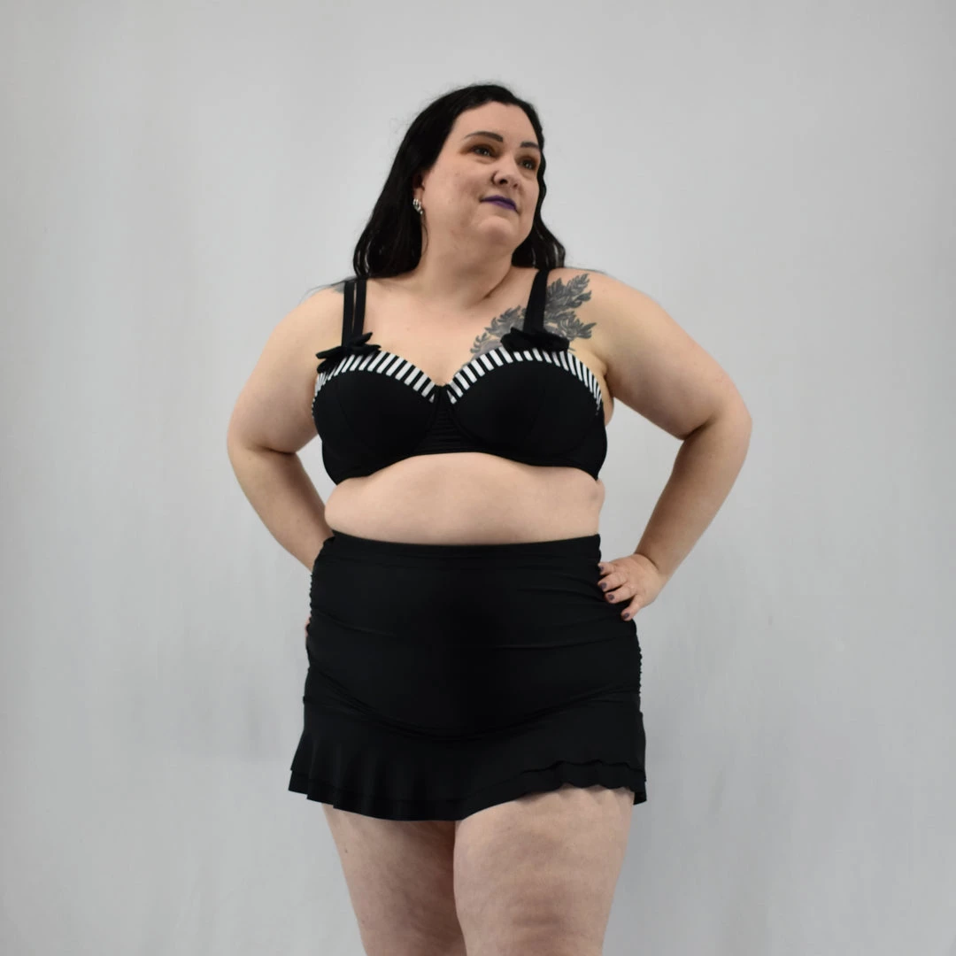 Unique Vintage SWIMSUITS Alice Black Skirted High Waist Swim Bottoms 6 Unique Vintage SWIMSUITS Alice Black Skirted High Waist Swim Bottoms