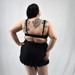 Unique Vintage Bowed Over Stripe Swim Top