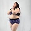 Unique Vintage Purple Lacy Bats Swim Bottom