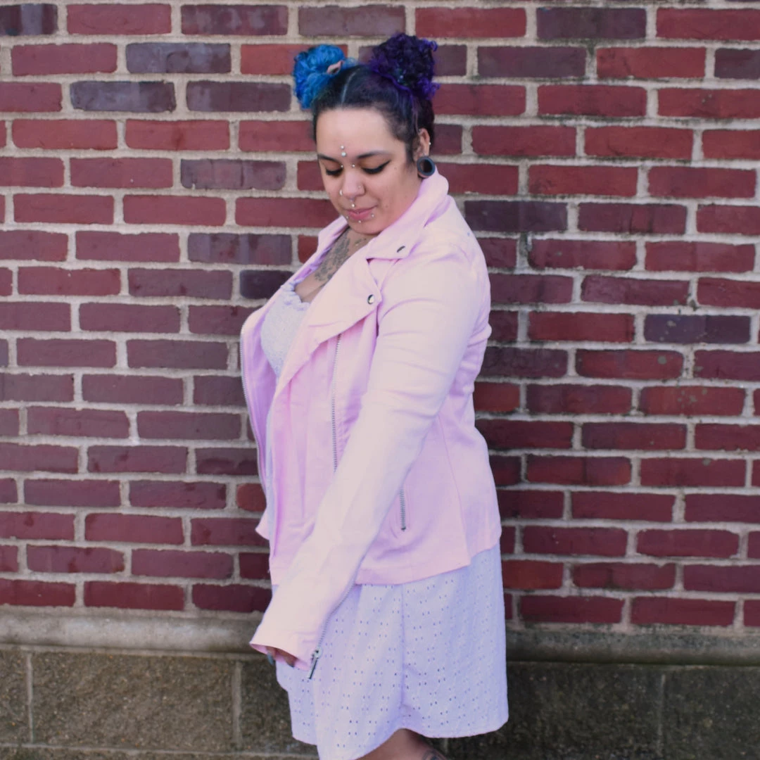 FOXBLOOD SALE ITEMS Pink Denim Moto Jacket MY VIOLET (ONLY S & L LEFT!) 4 FOXBLOOD SALE ITEMS Pink Denim Moto Jacket MY VIOLET (ONLY S & L LEFT!)