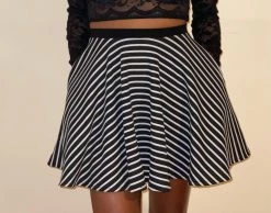 Reap What You Sew Consignment Striped Skater Skirt- HANDMADE LOCALLY