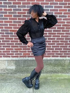 Reap What You Sew Consignment Houndstooth Mini Skirt - HANDMADE LOCALLY LOCAL BRANDS 7 Reap What You Sew Consignment Houndstooth Mini Skirt - HANDMADE LOCALLY LOCAL BRANDS