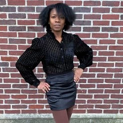 Reap What You Sew Consignment Houndstooth Mini Skirt - HANDMADE LOCALLY LOCAL BRANDS