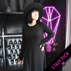 FOXBLOOD Fiona Henley Thumb Hole Dress (LAST ONE SIZE MEDIUM!) CLEARANCE (Final Sale)