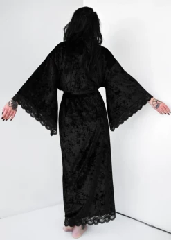 CLEARANCE (Final Sale) Bathory Luxurious Velvet Dressing Robe (Black) FOXBLOOD