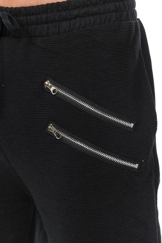 May Blue Black Terry Zipper Sweatshorts UNISEX BOTTOMS 6 May Blue Black Terry Zipper Sweatshorts UNISEX BOTTOMS