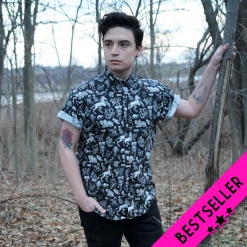 Oddities Short Sleeve Buttondown PRETTY SNAKE