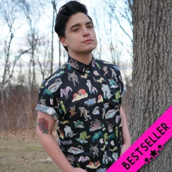 Cryptids Short Sleeve Button-Down PRETTY SNAKE