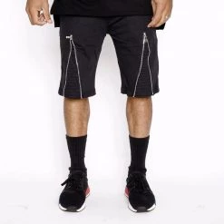 Weiv Black Zipper Shorts UNISEX BOTTOMS