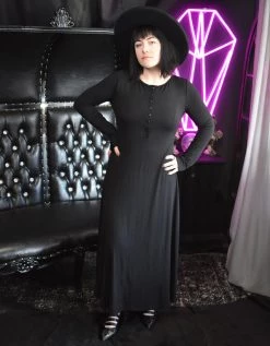 FOXBLOOD Fiona Henley Thumb Hole Dress (LAST ONE SIZE MEDIUM!) CLEARANCE (Final Sale)