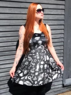 DRESSES PREORDER Witchy Musings Velvet Skater Dress- BRETT MANNING ART