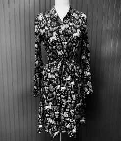 Oddities Shirt Dress In Black PRETTY SNAKE DRESSES