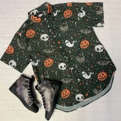 Bats In The DWYBO UNISEX SHIRTS PREORDER Trick Or Treat Unisex Button Up Shirt