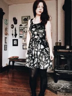 DRESSES PREORDER Witchy Musings Velvet Skater Dress- BRETT MANNING ART