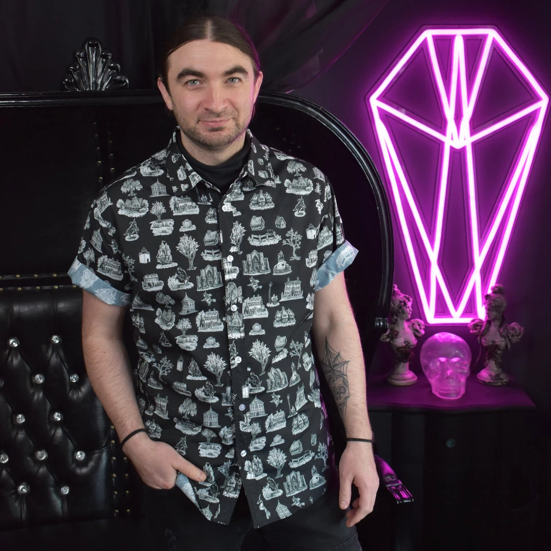 DWYBO Manning Collab ARTIST COLLABORATION EXCLUSIVES PREORDER From Salem, With Love Unisex Button Up BRETT MANNING COLLAB 3 DWYBO Manning Collab ARTIST COLLABORATION EXCLUSIVES PREORDER From Salem, With Love Unisex Button Up BRETT MANNING COLLAB