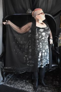 DRESSES PREORDER Witchy Musings Velvet Skater Dress- BRETT MANNING ART