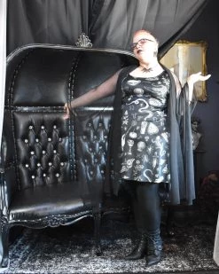 DRESSES PREORDER Witchy Musings Velvet Skater Dress- BRETT MANNING ART